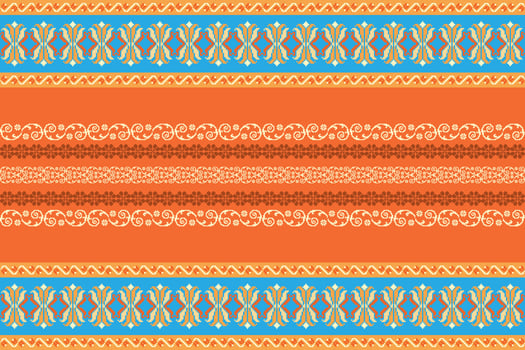 Pixel Art Ethnic Diamond Seamless Fabric vector