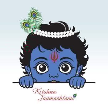 Baby Krishna with Big Eyes and Tilak vector