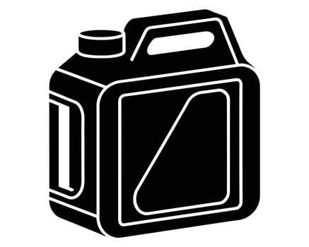 Bold Black Plastic Jug Icon A Simple, Modern Graphic of a Square Container for Oil, Fuel, or Liquid Storage, Isolated on White Background vector