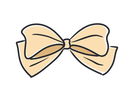 Minimalist yellow bow art, suitable for gift themed designs and digital graphics. png