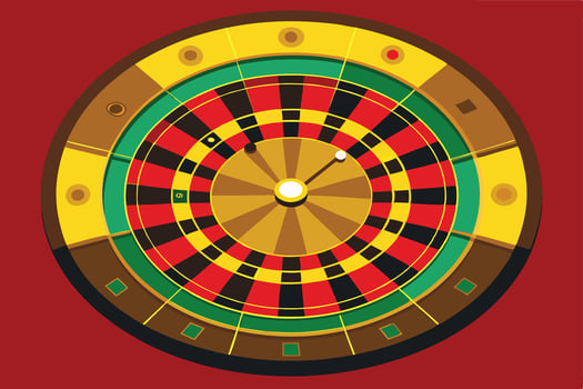 Intriguing Close-up of a Spinning Roulette Wheel in a Thrilling Casino Setting, Evoking Excitement and Anticipation vector