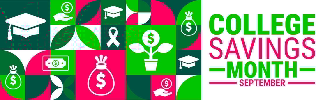 College Savings Month background, banner, card or poster design template is observed every year during September, to raise awareness about the mission. illustration vector