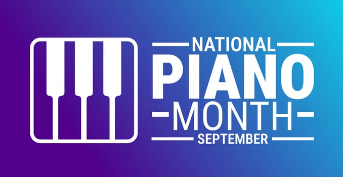National Piano Month background, banner, card or poster design template is observed every year during September, to raise awareness about the mission. illustration. vector