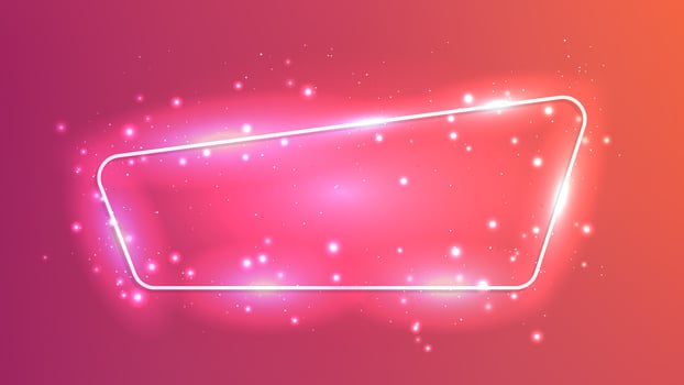 Glowing border with sparkles vector