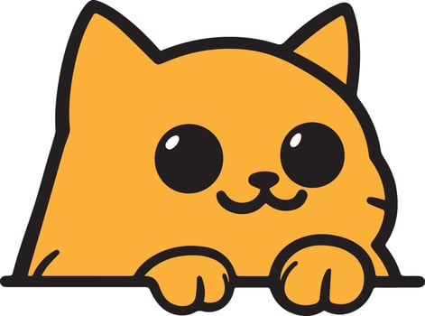 cartoon cat sitting on a table vector
