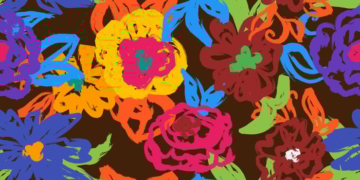 A colorful floral pattern. brown background vector