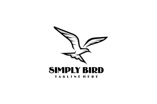 Beautiful Outline Bird Animal Logotype Nature Wildlife Inspiration vector