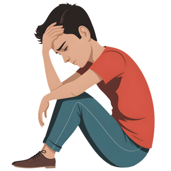 Young Man Feeling Deep Sadness png