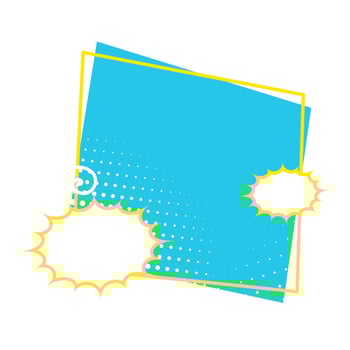 Template bubble chat with young blue colors, bubble speech, text box, comic template, conversation vector