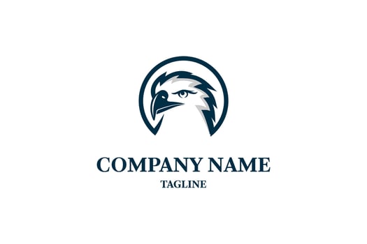 Bald Eagle Outline Wildlife Symbol Head Raptor American Predator Logo Design Illustration vector