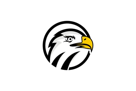 Bald Eagle Circle Emblem Animal Bird American Wildlife Freedom Predator Outline vector