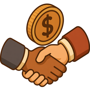 Business Handshake With Dollar Coin Symbolizing Financial Agreement png