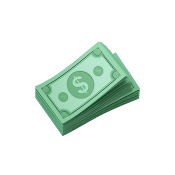 Isolated stack of verdant dollar bills symbolizing wealth and financial prosperity against png