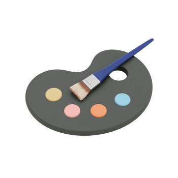 Stylized artist palette with soft pastel colors offering creative design elements for projects png