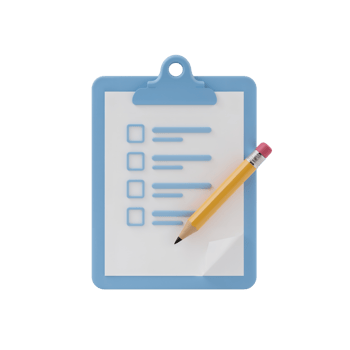 Clipboard with checklist illustration for business, education, or organization with subtle shading png