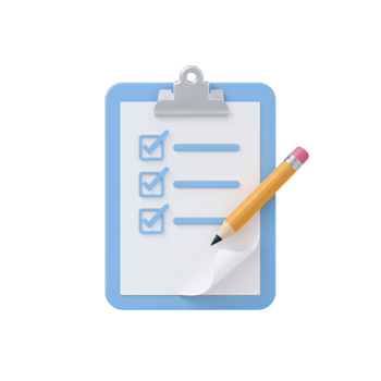 Checklist on a clipboard with pencil and transparent isolated view, a modern approach png