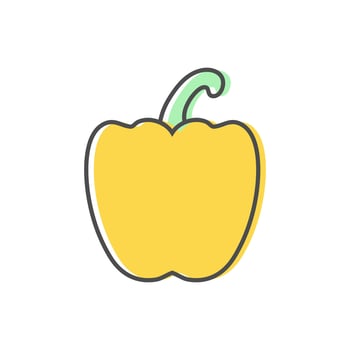 Bell pepper, paprika, sweet pepper line icon. Simple vegetable icon symbol vector