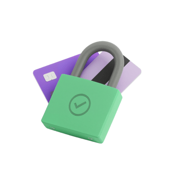 Secured transaction concept illustration with a padlock on a credit card symbolising protection of png
