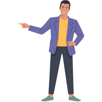 Man Pointing and Giving Direction png