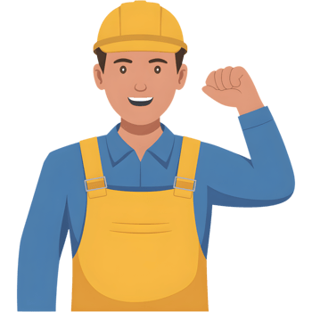 Construction Worker Wearing Hard Hat and Vest png