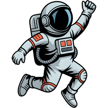 Astronaut in Space Suit Floating png