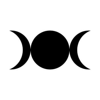 Triple Moon Symbol, Wiccan Sacred Goddess Icon of Moon Phases vector
