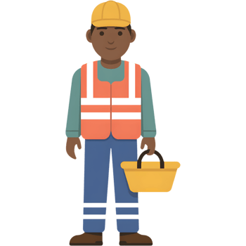 Construction Worker with Safety Vest png