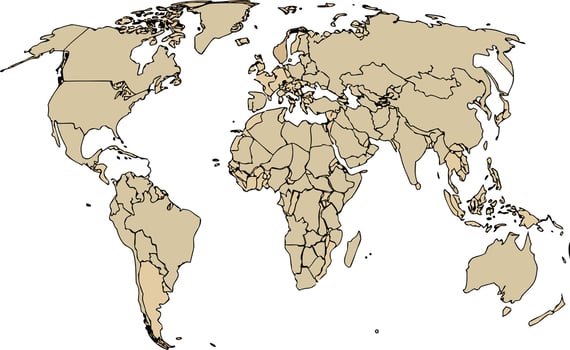 Accurate World Map Design for Education Lifelike World Map Illustration for Geography vector