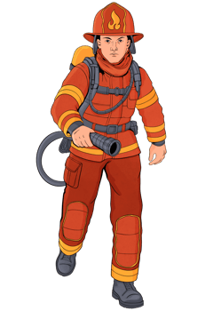 Firefighter Illustration Art Digital Drawing png