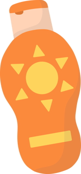 Orange Sunscreen Bottle, Summer body cream png