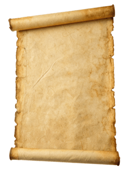 Parchment scroll ancient papyrus isolated on transparent png
