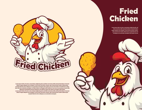 Fried chicken mascot with drumstick vector