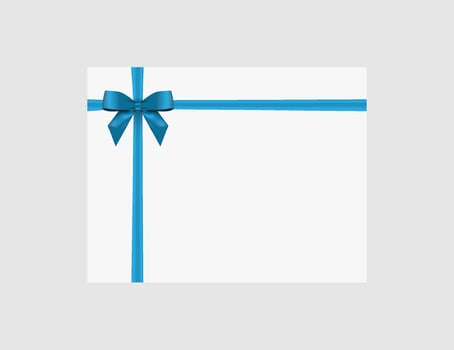 Blue Ribbon with Bow on White Background for Celebrations and Gift Wrapping. vector
