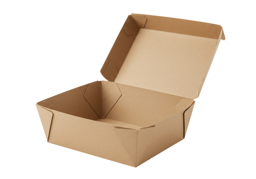 Empty brown cardboard takeout box isolated on transparent background png