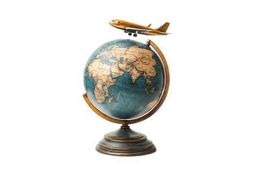 Jet Circling Globe Cutout on Transparent png