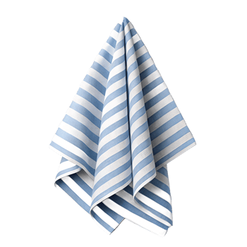 A kitchen towel with a striped pattern on transparent background png