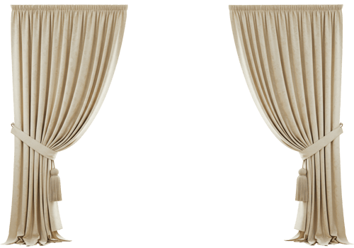 Elegant soft fabric curtains with tassels for home decor png