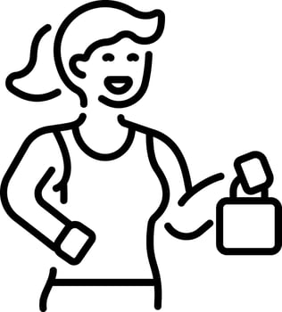 A line style icon showing happy customer vector