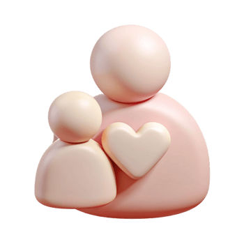 A prenatal care icon with mother and baby silhouette, soft pink and cream png