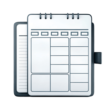 3D icon, A weekly planner layout png