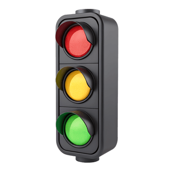 3D icon, A traffic light icon with red, yellow, green circles vertically aligned., isolated on transparent background png