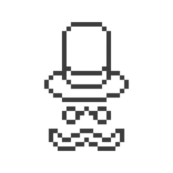 gentleman pixel outline vector