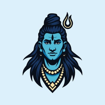 Lord shiva avatar hindu god logo design vector