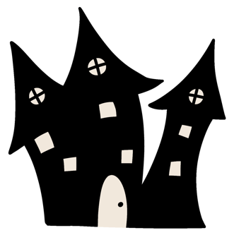 Cartoon hunted house illustration png