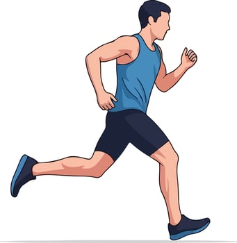 Athletic Man Running Fitness Exercise Illustration. vector
