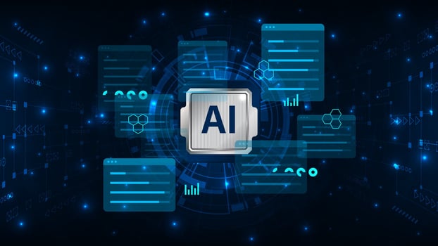 AI technology with data visuals vector