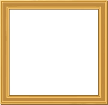 Golden Square Picture Frame Border. vector