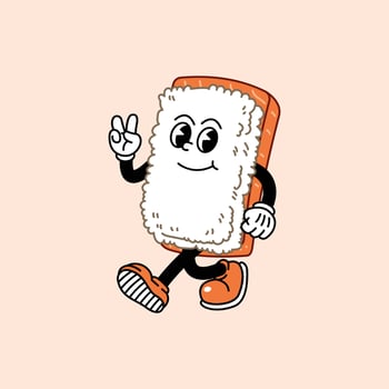 Cartoon snack character waving vector