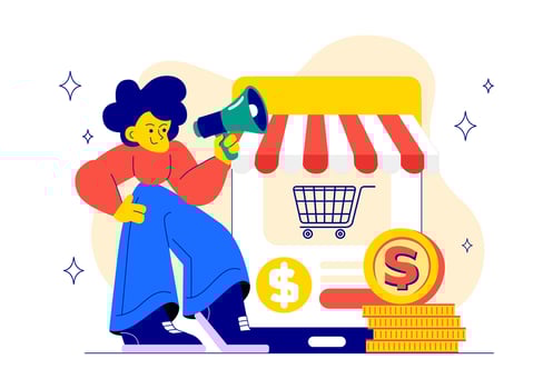 Internet Side Jobs and Freelance Work Illustration in Flat Cartoon Design vector