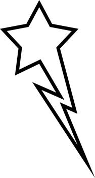 Black line shooting star thunder bolt png